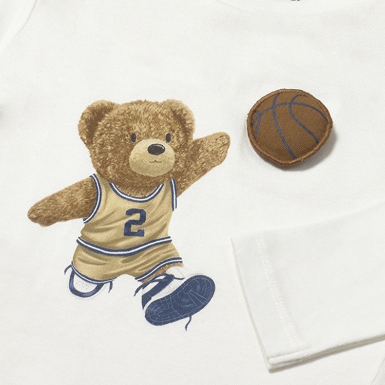 MAYORAL T-shirt panna con orsetto neonato