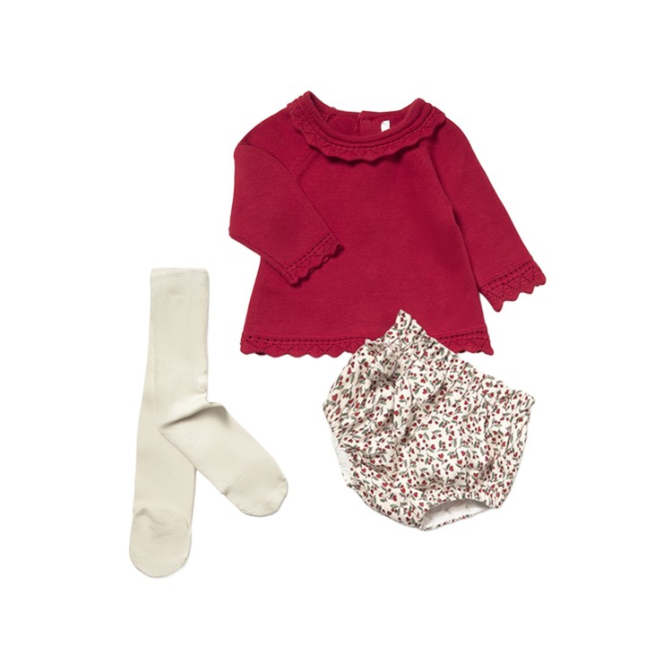 MAYORAL NEWBORN Completo amarena 3 pezzi neonata