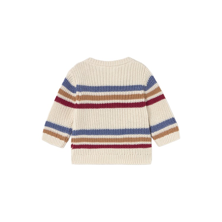 MAYORAL NEWBORN Maglione panna a righe multicolor neonati