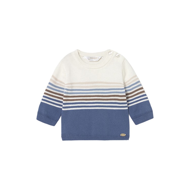 MAYORAL NEWBORN Maglione bianco e azzurro neonato