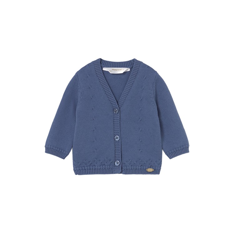 MAYORAL NEWBORN Cardigan azzurro tricot neonato