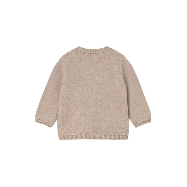 MAYORAL NEWBORN Cardigan beige tricot neonato
