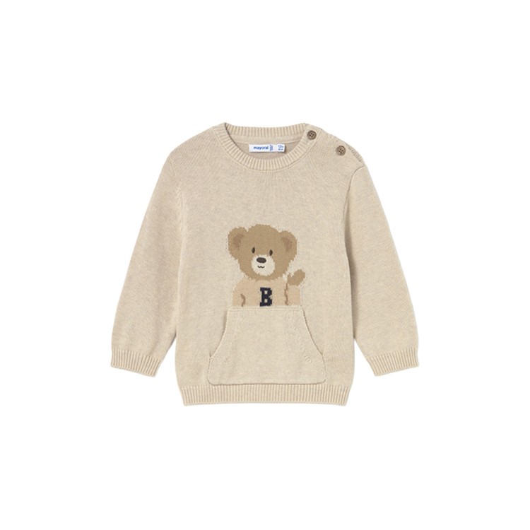 MAYORAL Maglione beige con orsetto neonato