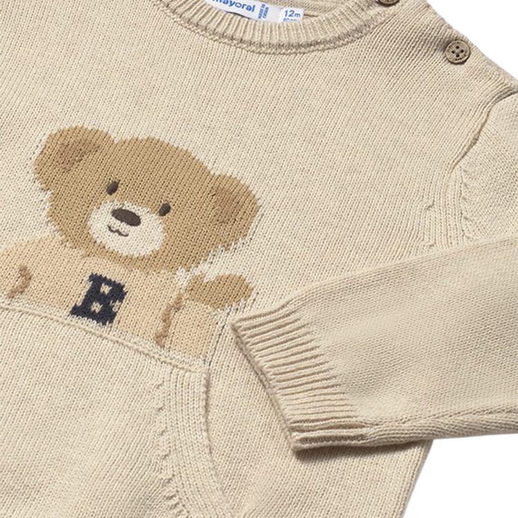 MAYORAL Maglione beige con orsetto neonato