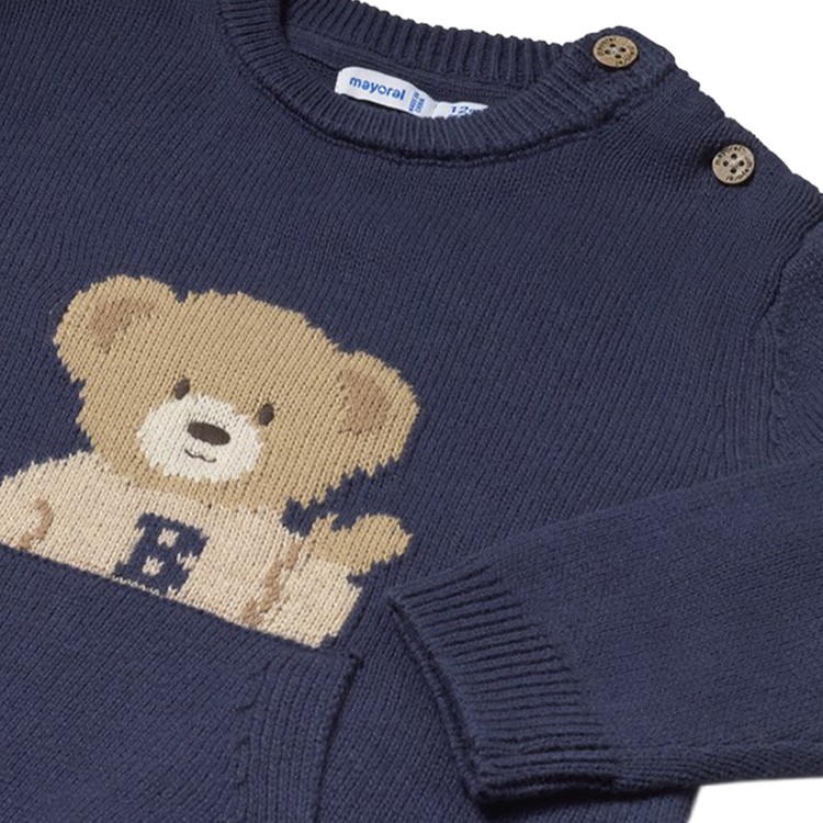 MAYORAL Maglione blu con orsetto neonato