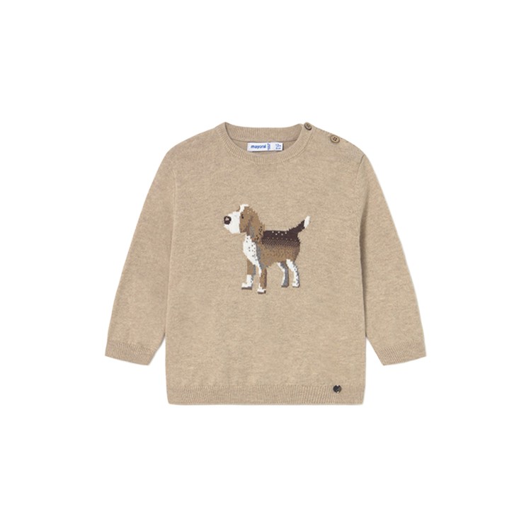 MAYORAL Maglione beige cagnolino neonato