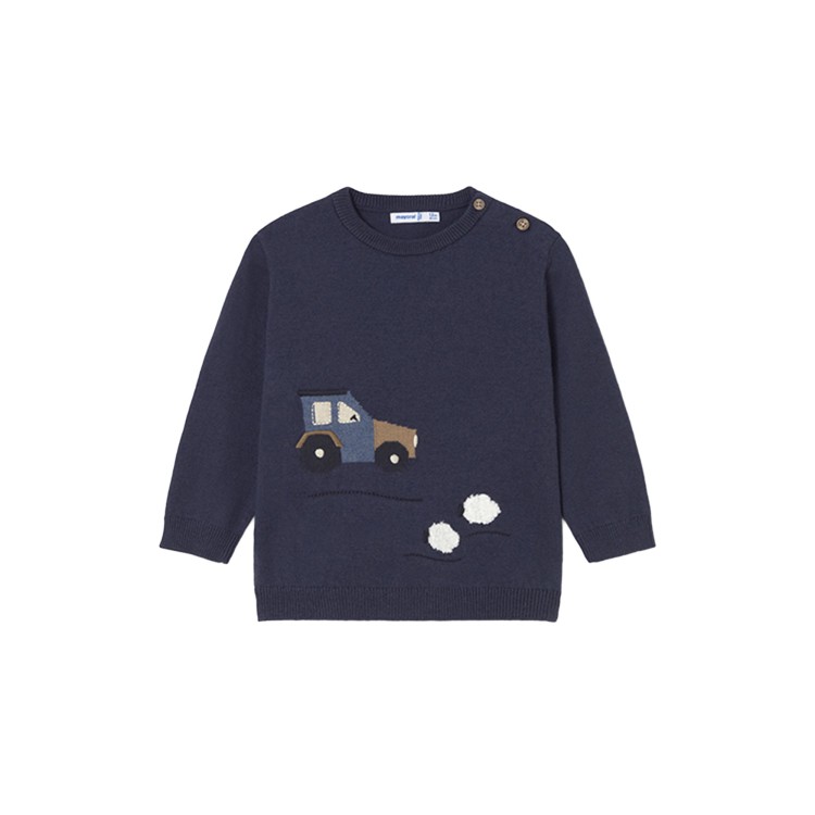 MAYORAL Maglione blu macchinina neonato