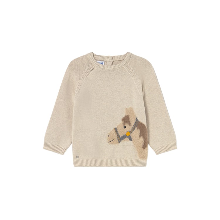 MAYORAL Maglione sabbia con intarsio neonato