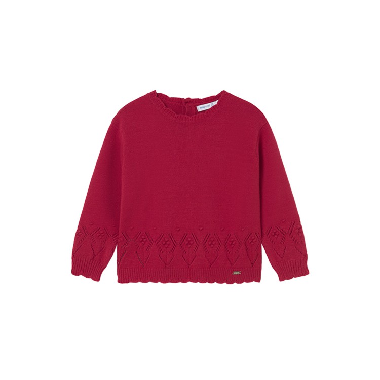MAYORAL Maglione rosso traforato neonata