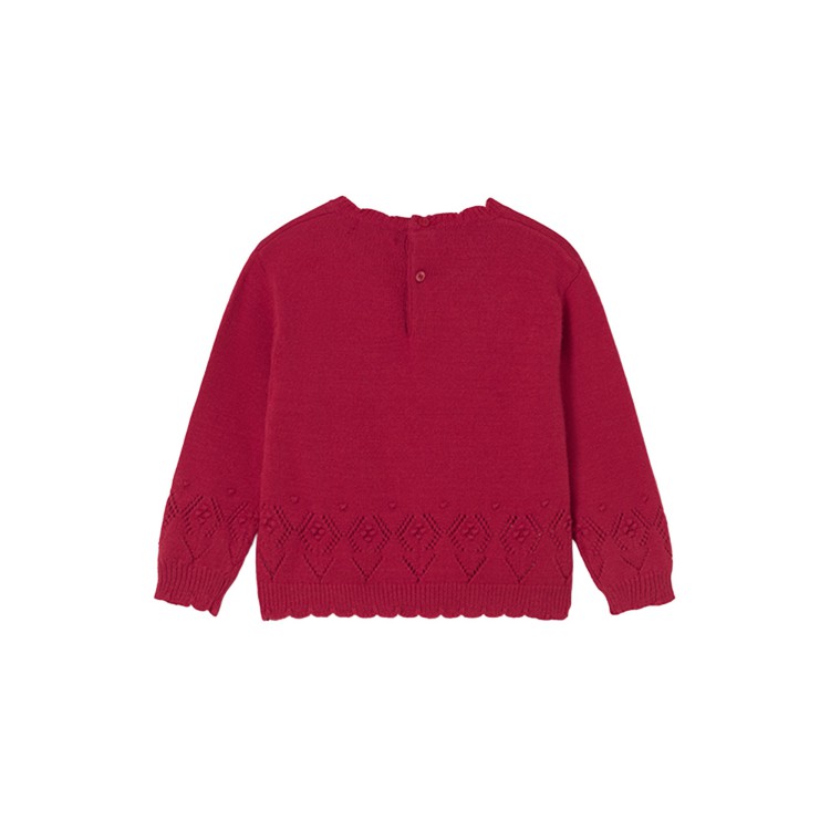 MAYORAL Maglione rosso traforato neonata