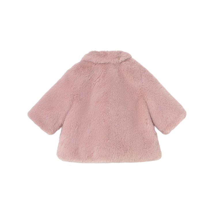 MAYORAL NEWBORN Cappotto in pelliccia rosa neonata
