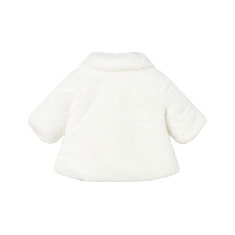 MAYORAL NEWBORN Cappotto in pelliccia bianco neonata