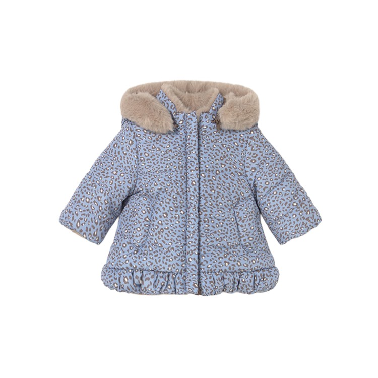 MAYORAL NEWBORN Cappotto reversibile azzurro neonata
