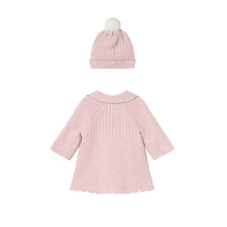 MAYORAL NEWBORN Set cappotto e cappello rosa neonata