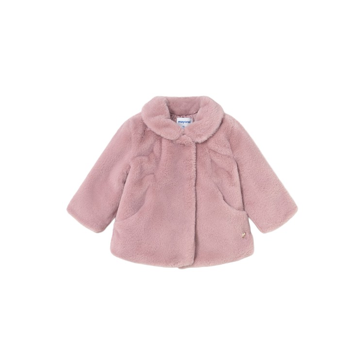 MAYORAL Cappotto in pelliccia rosa neonata