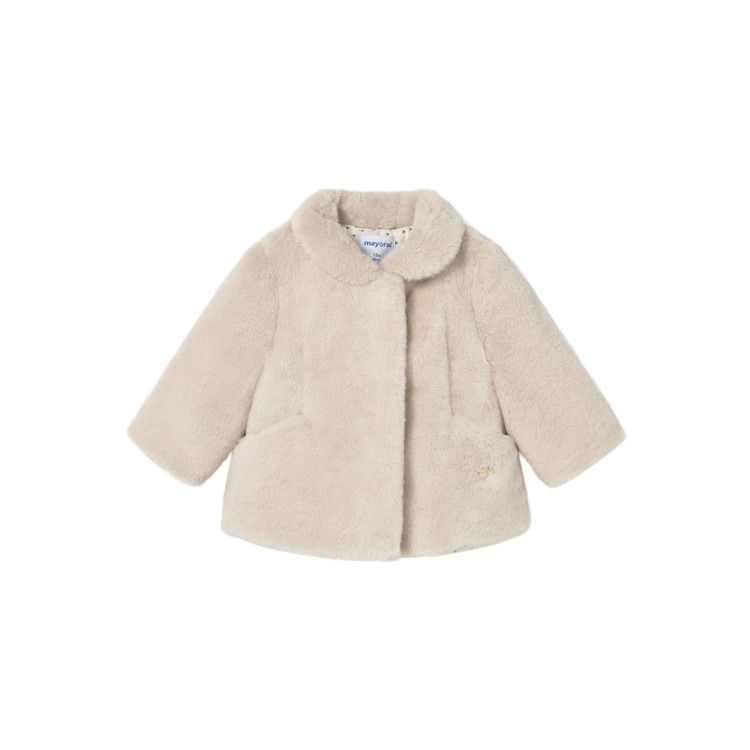 MAYORAL Cappotto in pelliccia sabbia neonata
