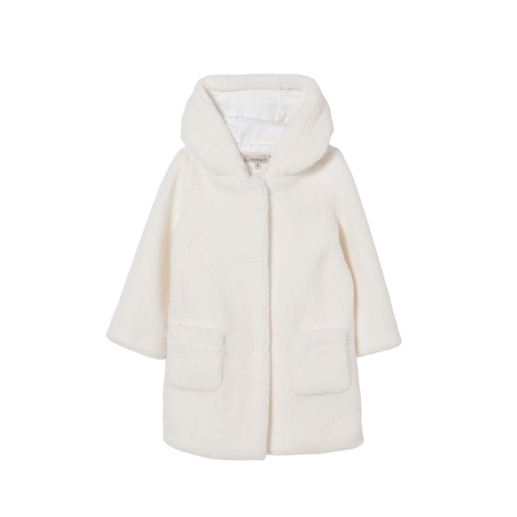 TWIN-SET Cappotto bianco teddy bambina
