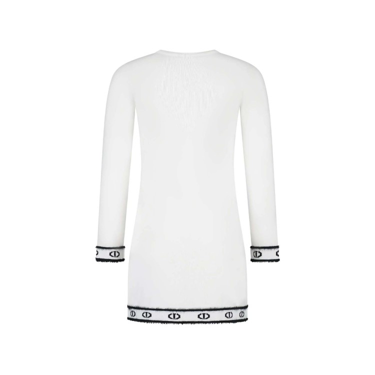 TWIN-SET Abito bianco e nero in maglia bambina