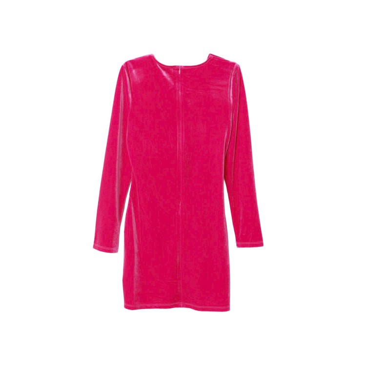 TWIN-SET Abito fucsia in ciniglia drappeggiato bambina