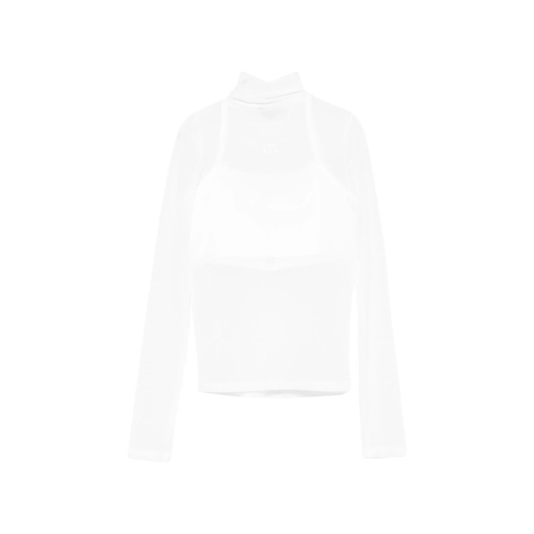 TWIN-SET Lupetto in tulle bianco con top bambina