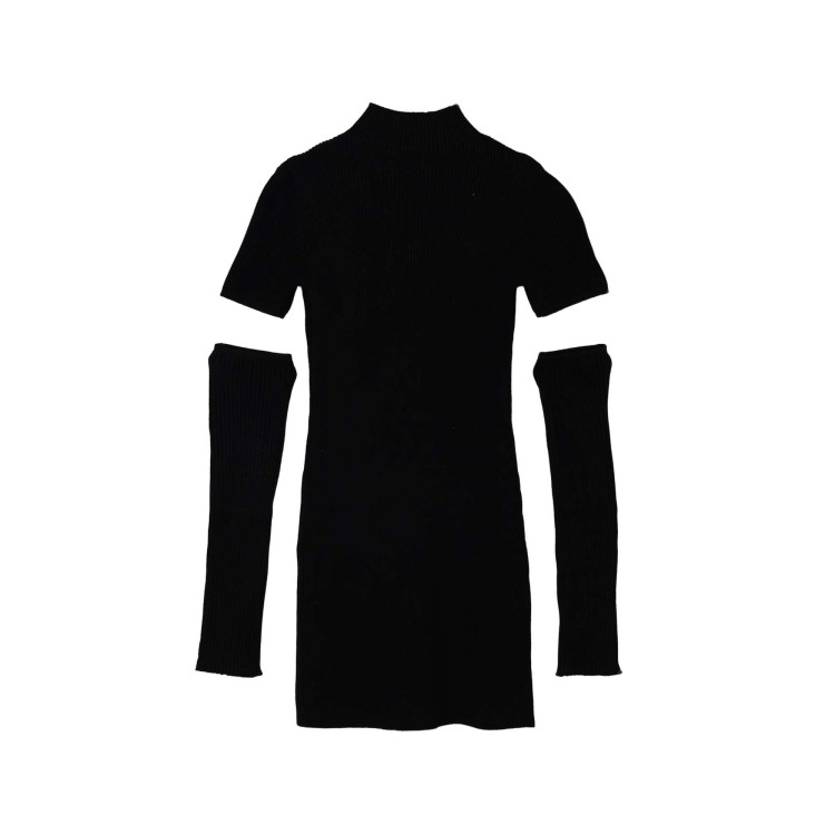 TWIN-SET Abito nero con manicotti bambina