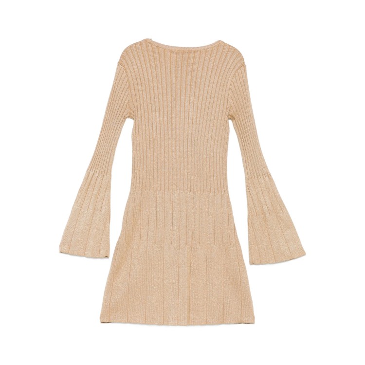 TWIN-SET Abito lurex dorato a campana bambina