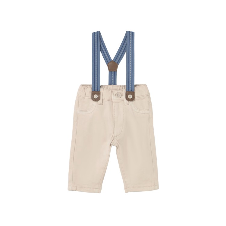 MAYORAL NEWBORN Pantalone sabbia con bretelle neonato