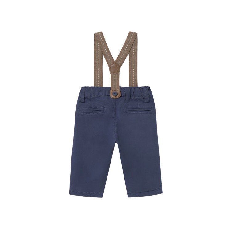MAYORAL NEWBORN Pantalone navy con bretelle neonato