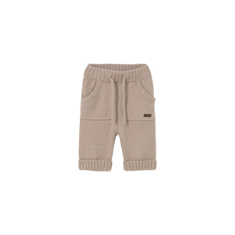 MAYORAL NEWBORN Pantalone beige tricot neonato