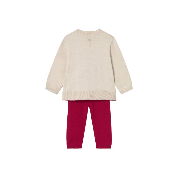 MAYORAL Completo 2 pezzi sabbia e magenta neonata