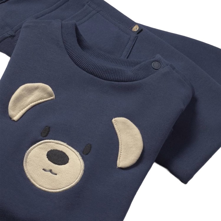 MAYORAL Set 2 pezzi blu scuro orsetto neonato