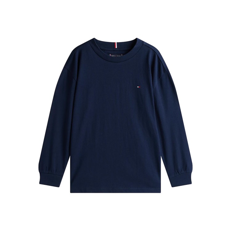 TOMMY HILFIGER T-shirt blu navy a maniche lunghe bambini