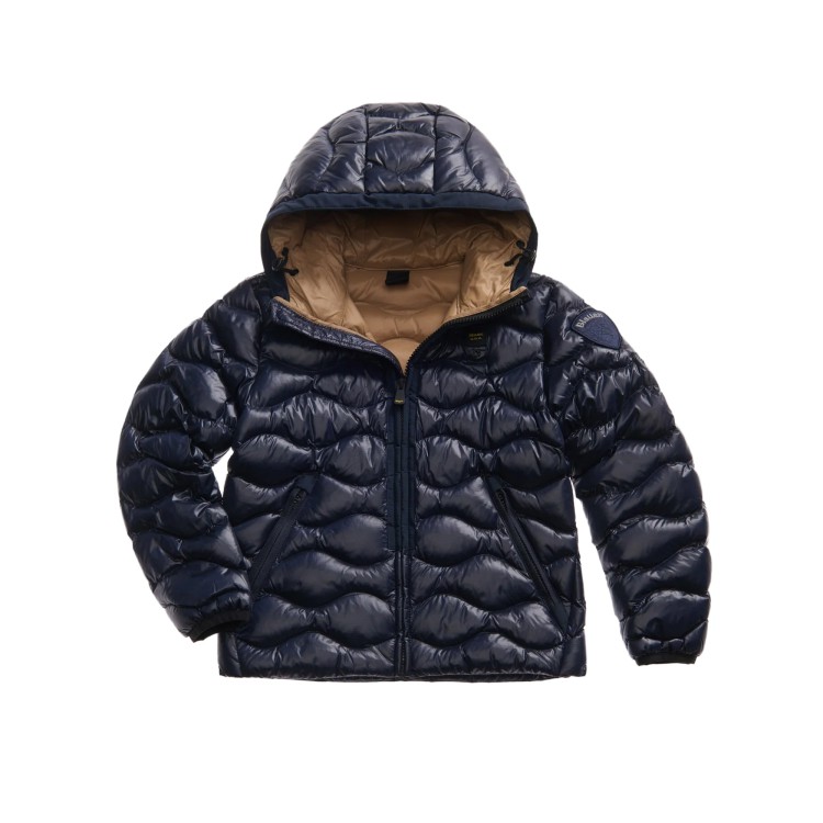 BLAUER Giubbotto Bryant blu trapuntato a onde bambini