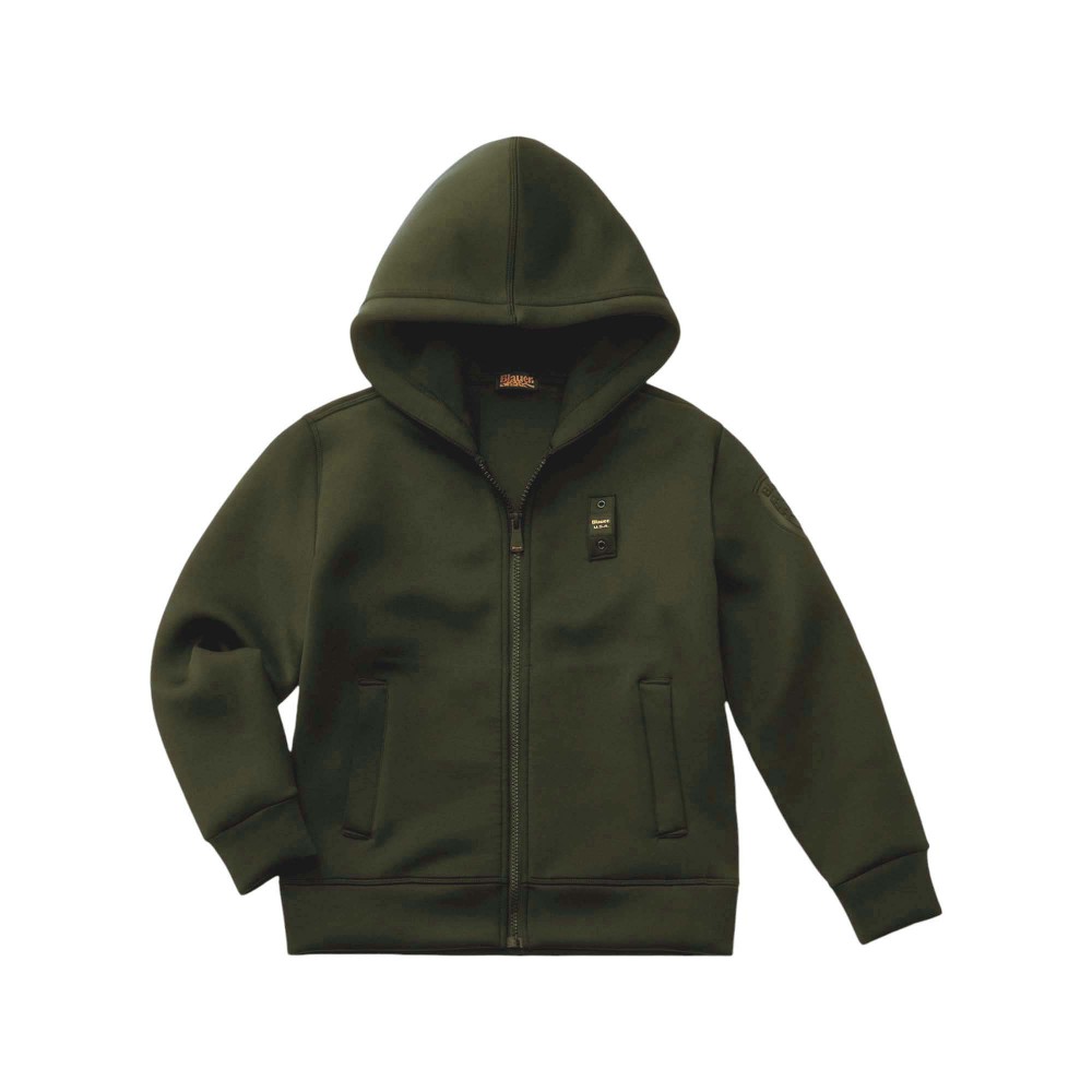 BLAUER Felpa verde full-zip...