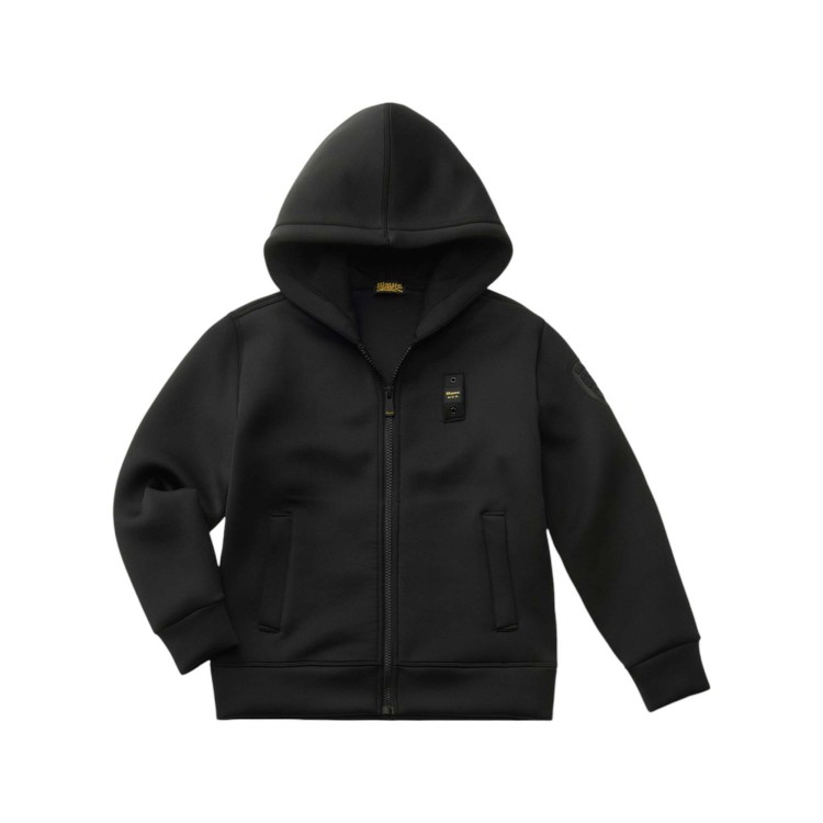 BLAUER Felpa nera full-zip con cappuccio bambini