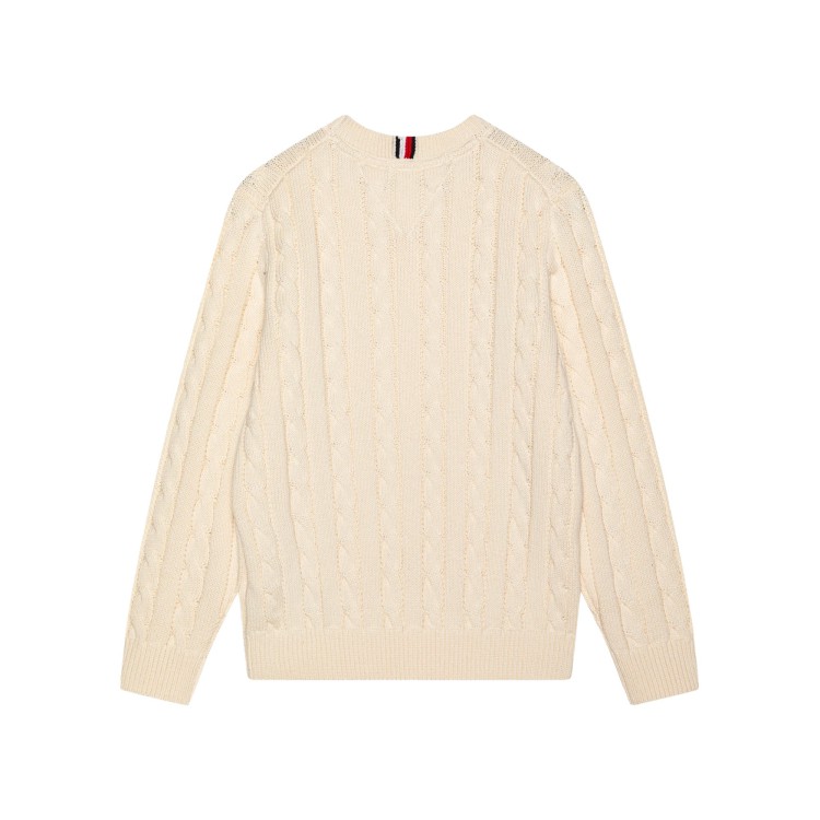 TOMMY HILFIGER Pullover crema a maglia intrecciata bambino