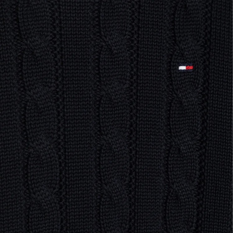 TOMMY HILFIGER Pullover nero a maglia intrecciata bambino