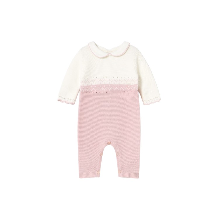 MAYORAL NEWBORN Pagliaccetto tricot rosa neonata