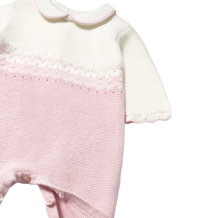 MAYORAL NEWBORN Pagliaccetto tricot rosa neonata