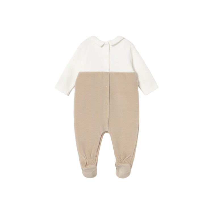 MAYORAL NEWBORN Tutina beige finta salopette neonato