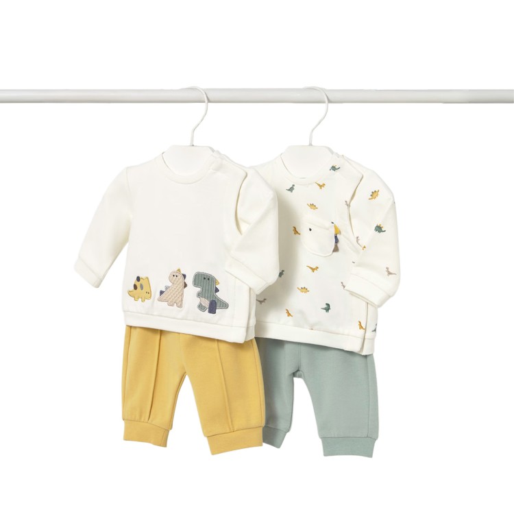 MAYORAL NEWBORN Completo 4 pezzi felpa e pantalone neonato