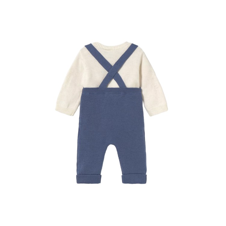 MAYORAL NEWBORN Completo salopette 2 pezzi azzurro neonato