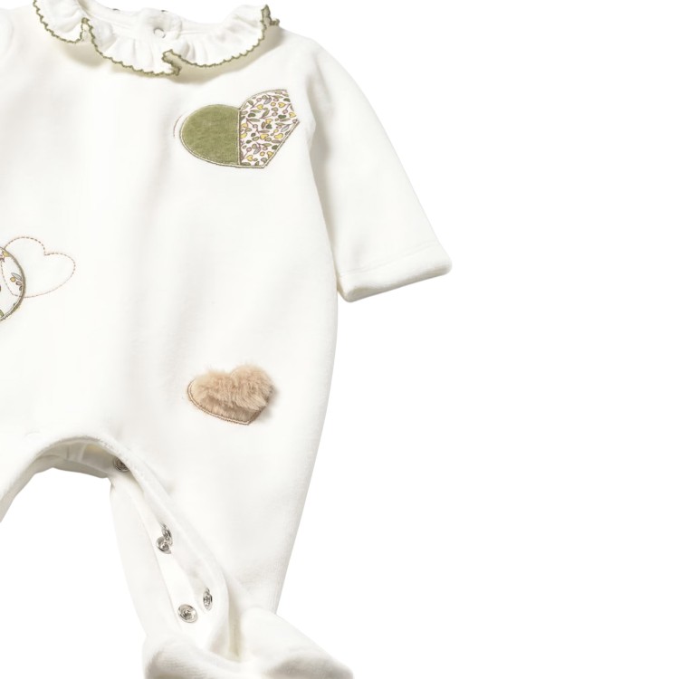 MAYORAL NEWBORN Set 2 tutine in ciniglia bianca e verde neonata
