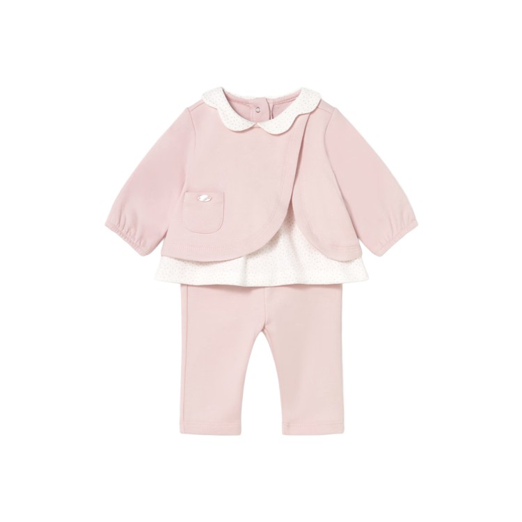 MAYORAL NEWBORN Completo rosa leggings e felpa neonata