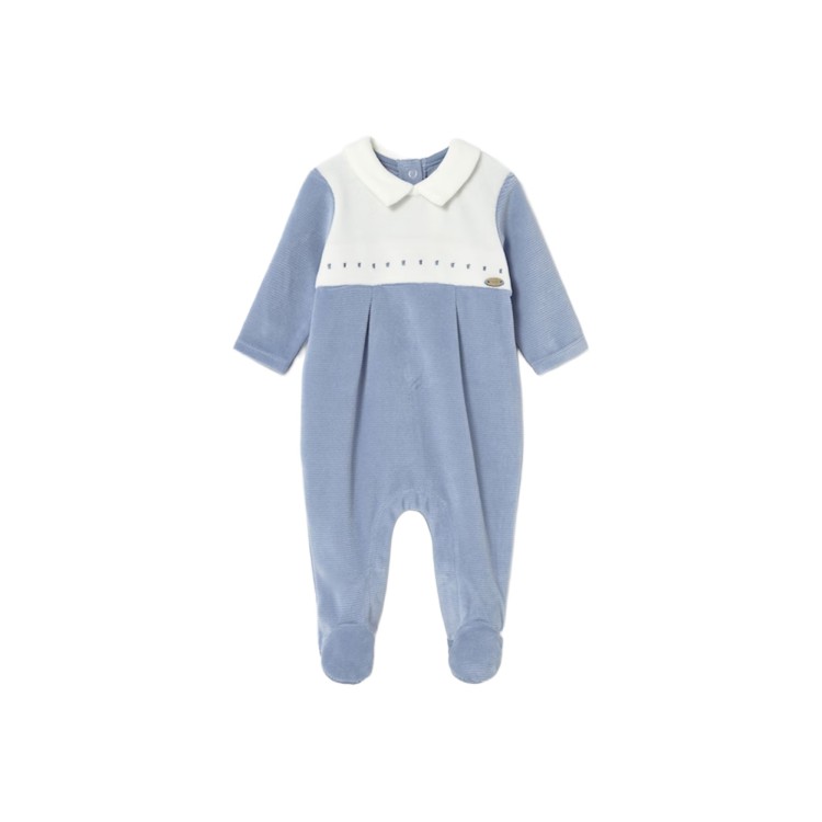 MAYORAL NEWBORN Tutina azzurro in ciniglia neonato