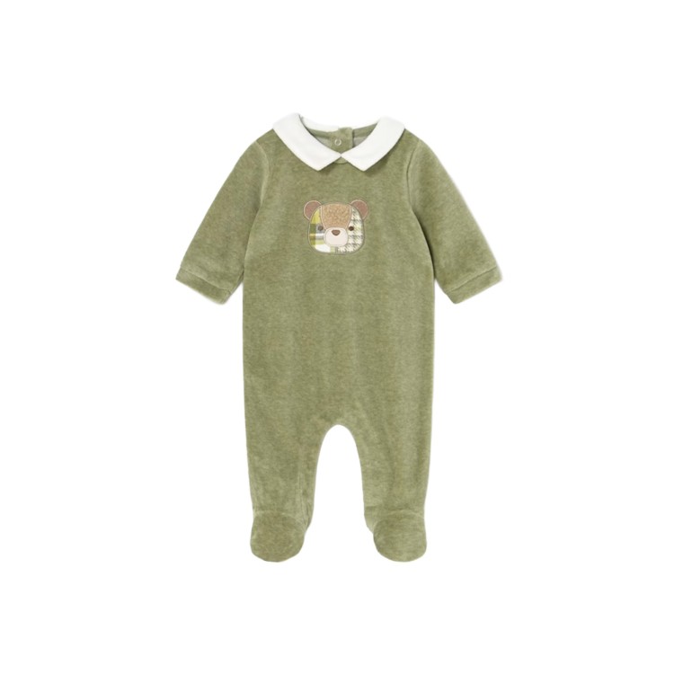 MAYORAL NEWBORN Tutina verde in ciniglia neonato