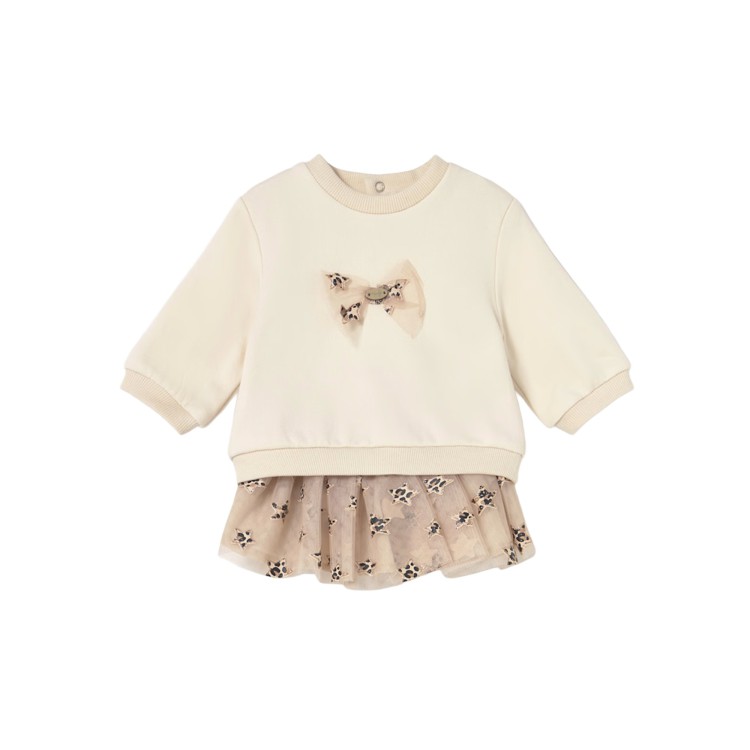 MAYORAL NEWBORN Completo gonna e felpa animalier neonata