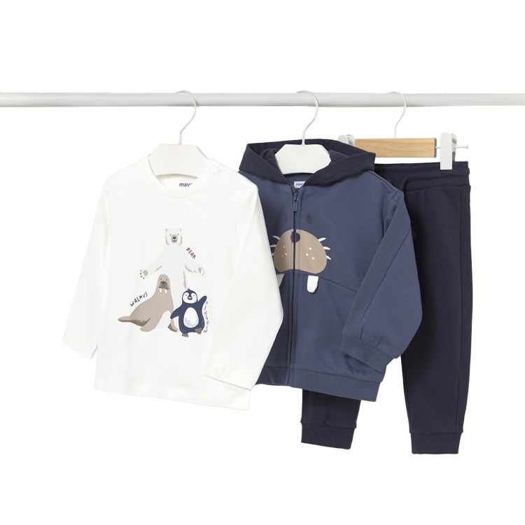 MAYORAL Completo 3 pezzi sportivo blu scuro neonato