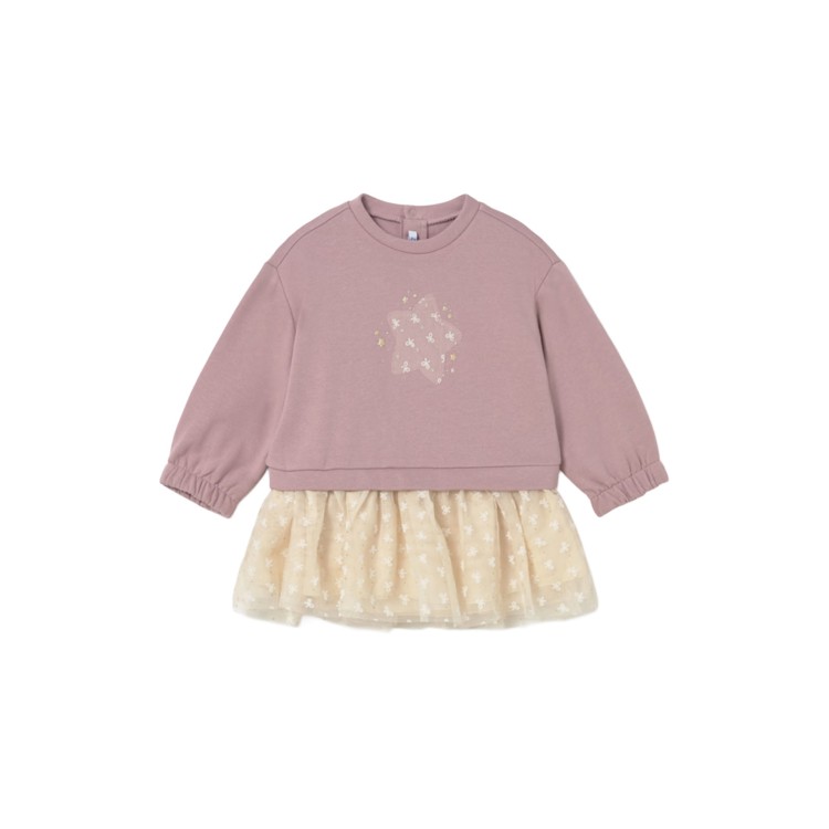MAYORAL Vestito rosa combinato con tulle neonata