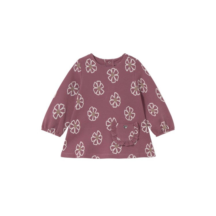 MAYORAL Vestito malva jacquard neonata